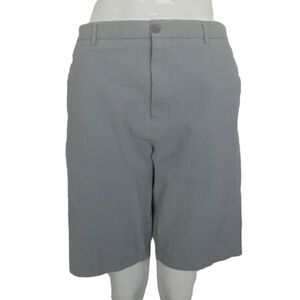 CALVIN KLEIN Shorts, 38, Grey Cotton blend, Seersucker, Zipper fly, Pockets